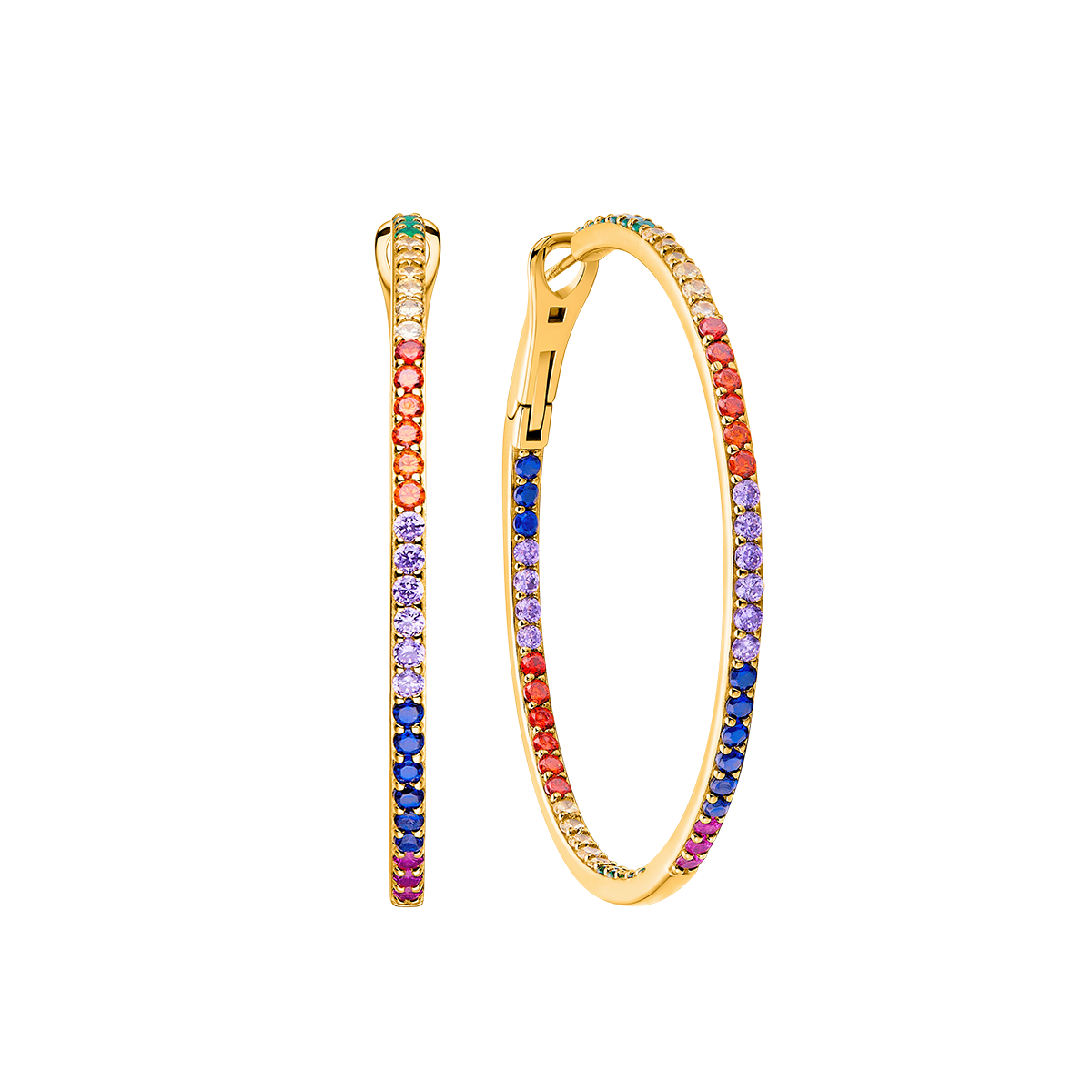 Love Wins Rainbow Zirconia Sparkle Earrings (Sterling Sliver, Gold Plated) - BLACK BY BLUE BRAVE