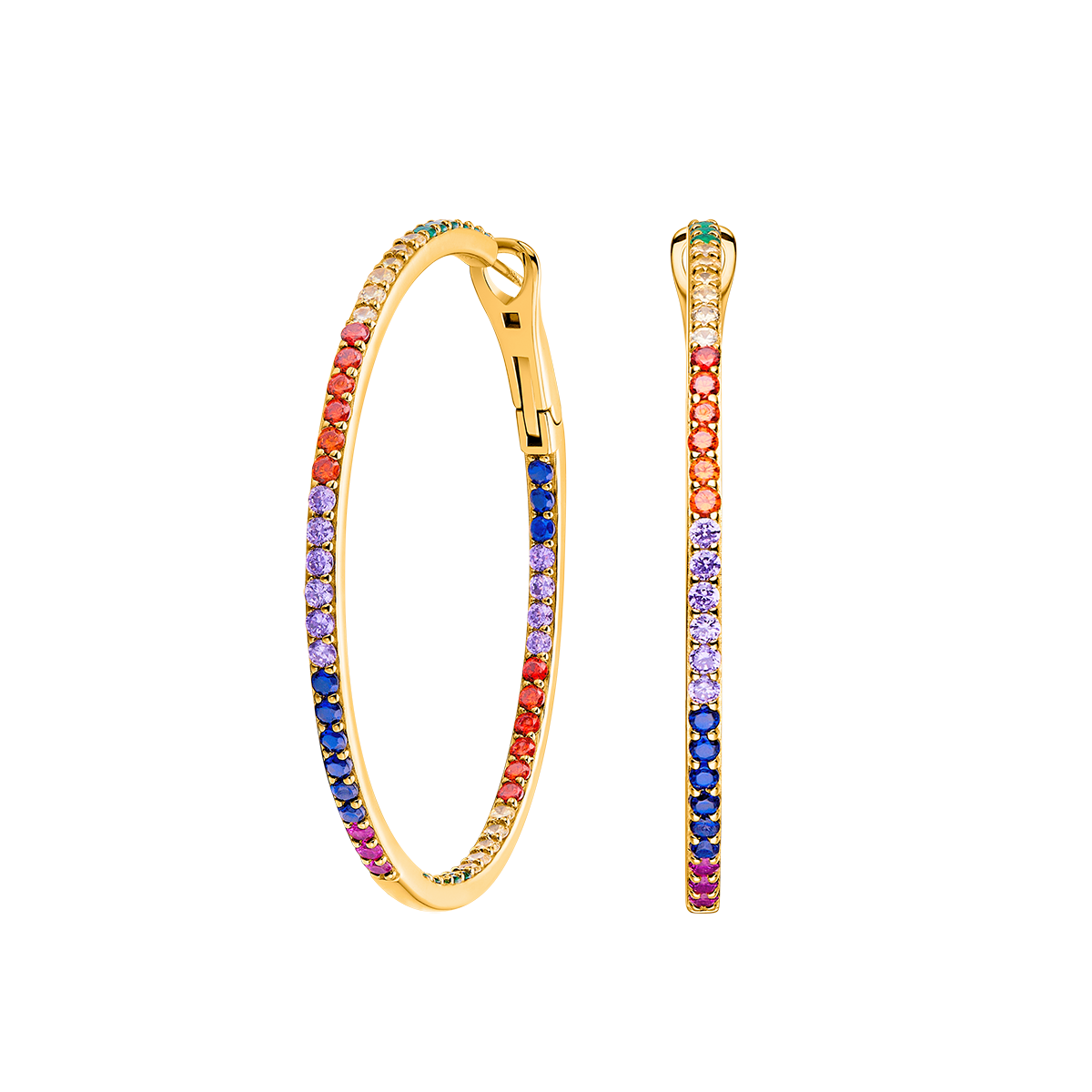 Love Wins Rainbow Zirconia Sparkle Earrings (Sterling Sliver, Gold Plated) - BLACK BY BLUE BRAVE