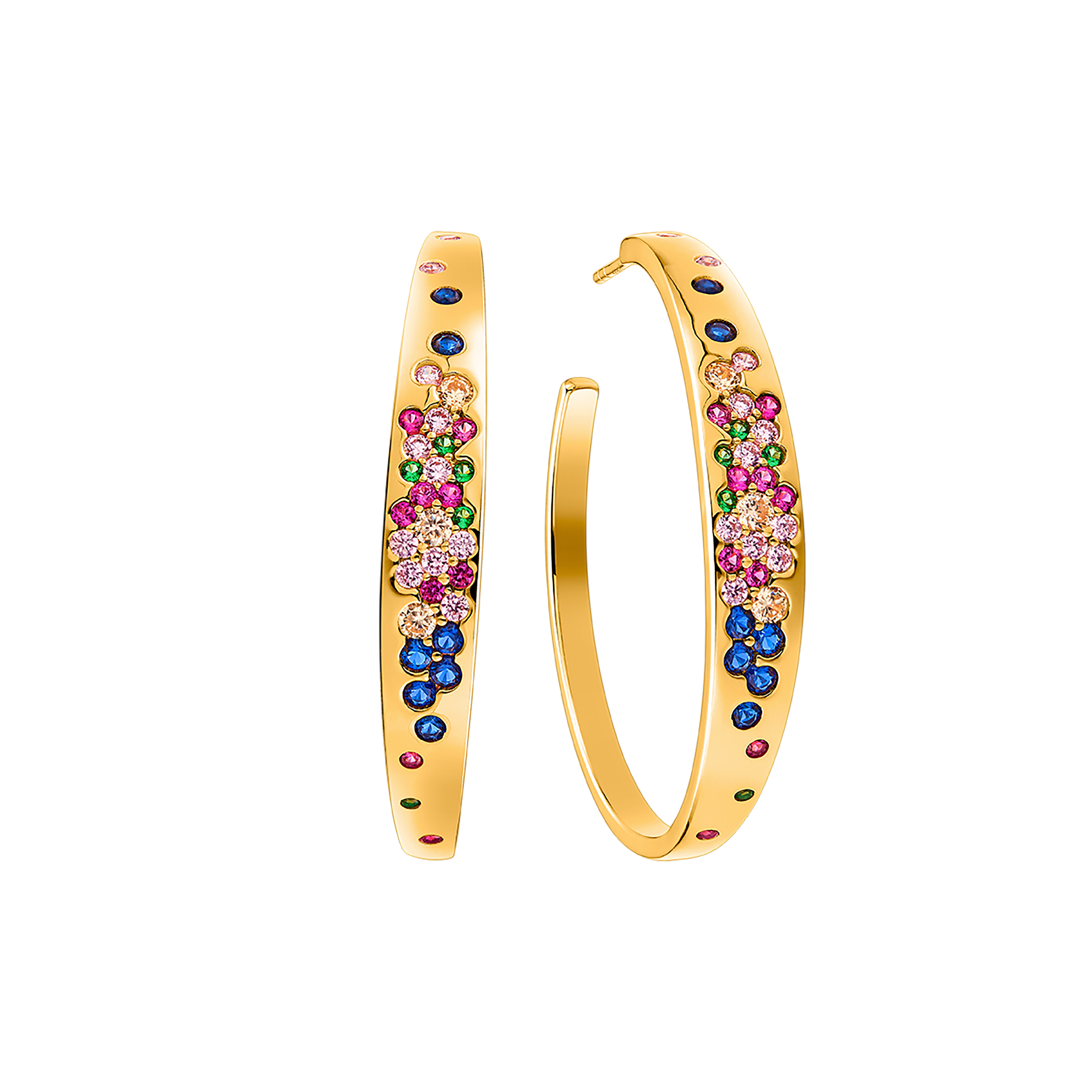 Love Wins Rainbow Zirconia Blossom Earrings Sterling Sliver Gold Plated - BLACK BY BLUE BRAVE