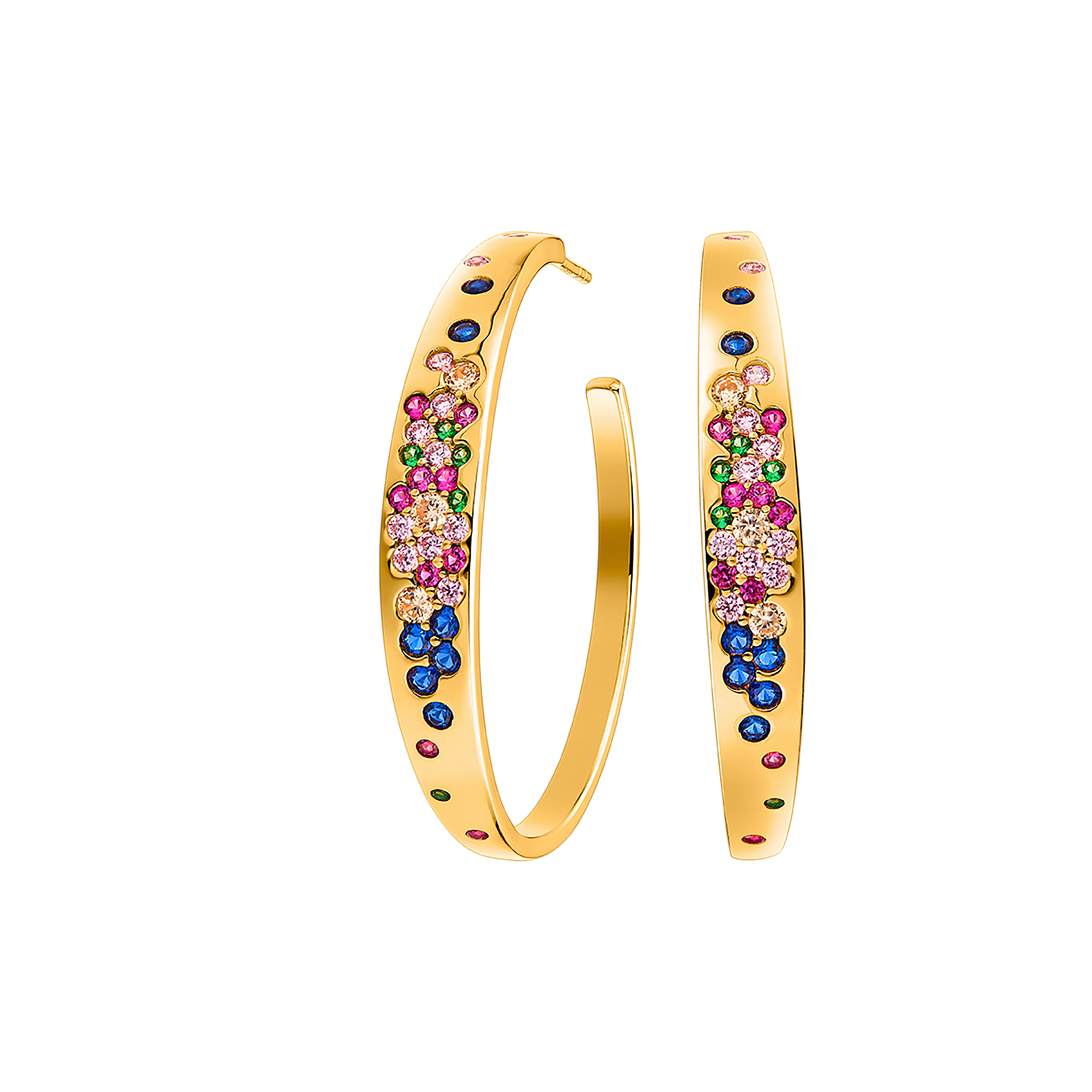 Love Wins Rainbow Zirconia Blossom Earrings Sterling Sliver Gold Plated - BLACK BY BLUE BRAVE