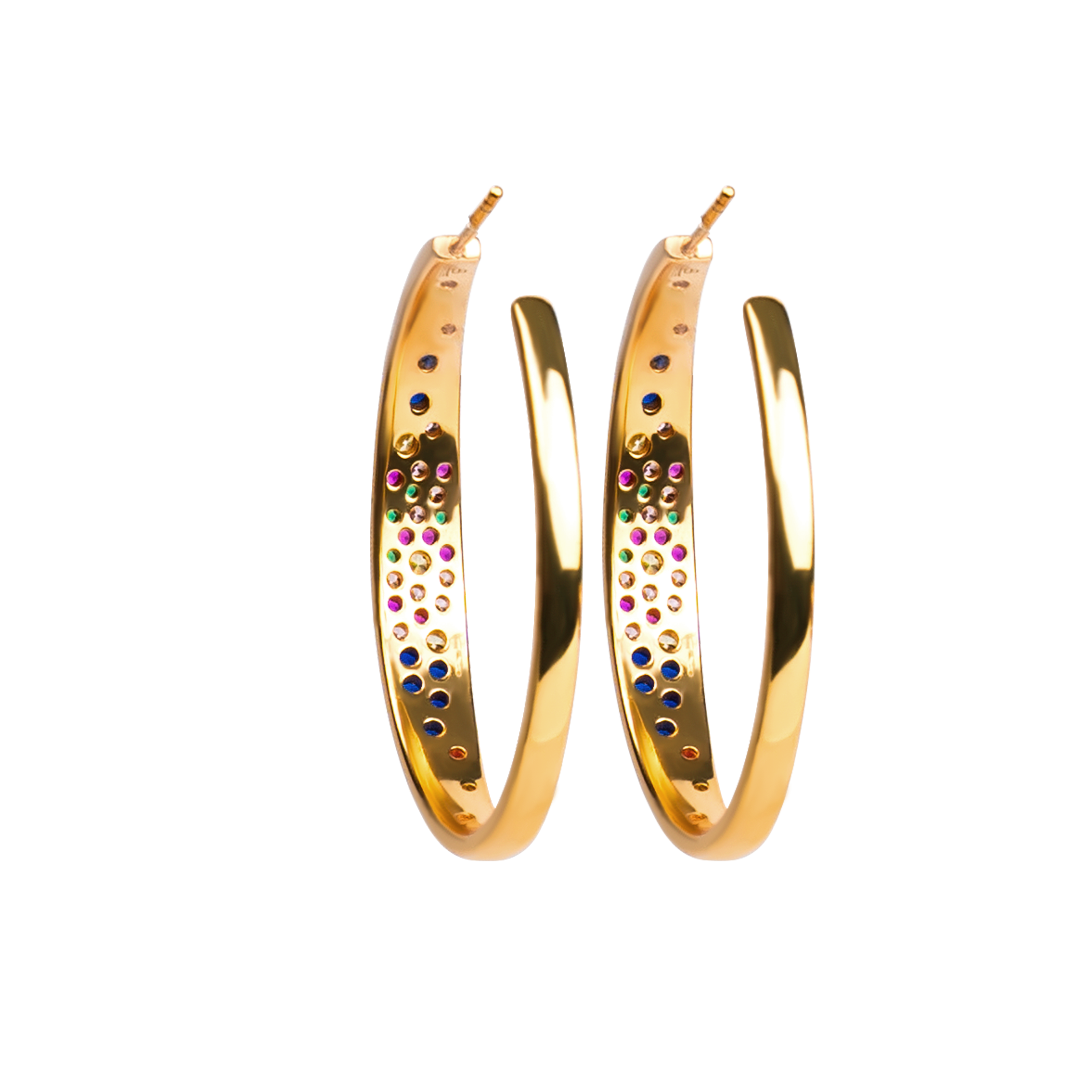 Love Wins Rainbow Zirconia Blossom Earrings Sterling Sliver Gold Plated - BLACK BY BLUE BRAVE