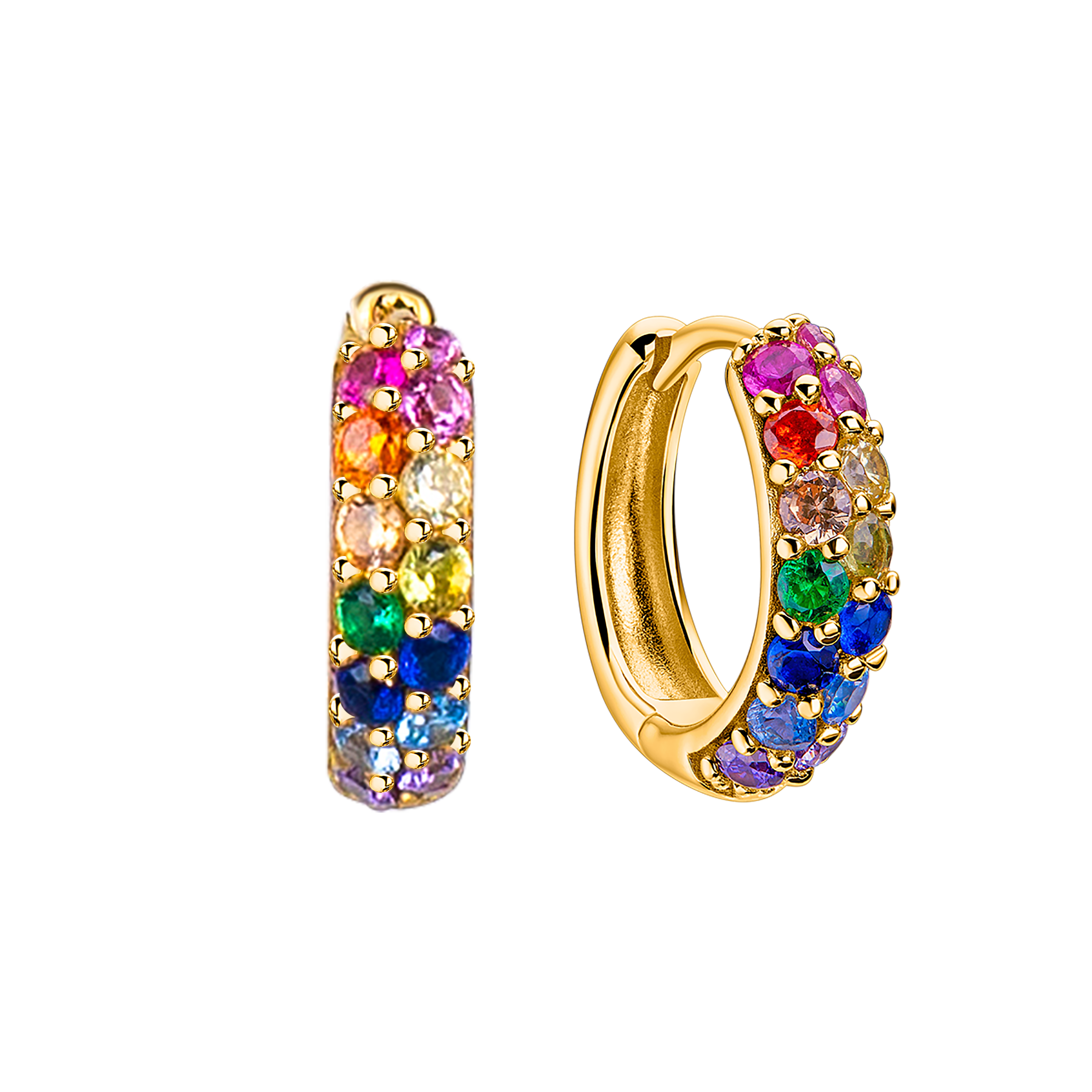Love Wins Rainbow Zirconia Dazzling Earrings Sterling Sliver Gold Plated - BLACK BY BLUE BRAVE