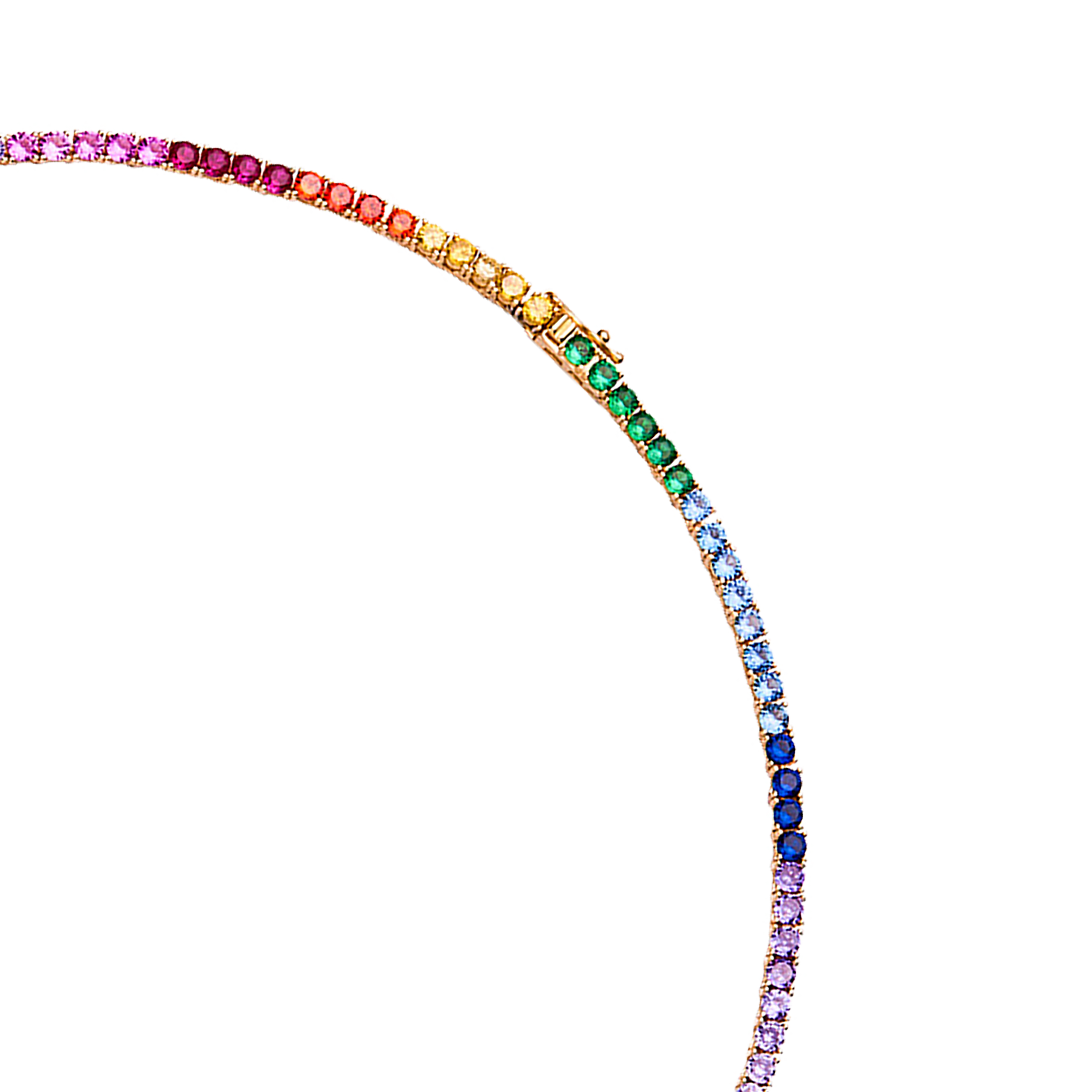 Love Wins Rainbow Zirconia Tennis Necklace Sterling Sliver Gold Plated - BLACK BY BLUE BRAVE