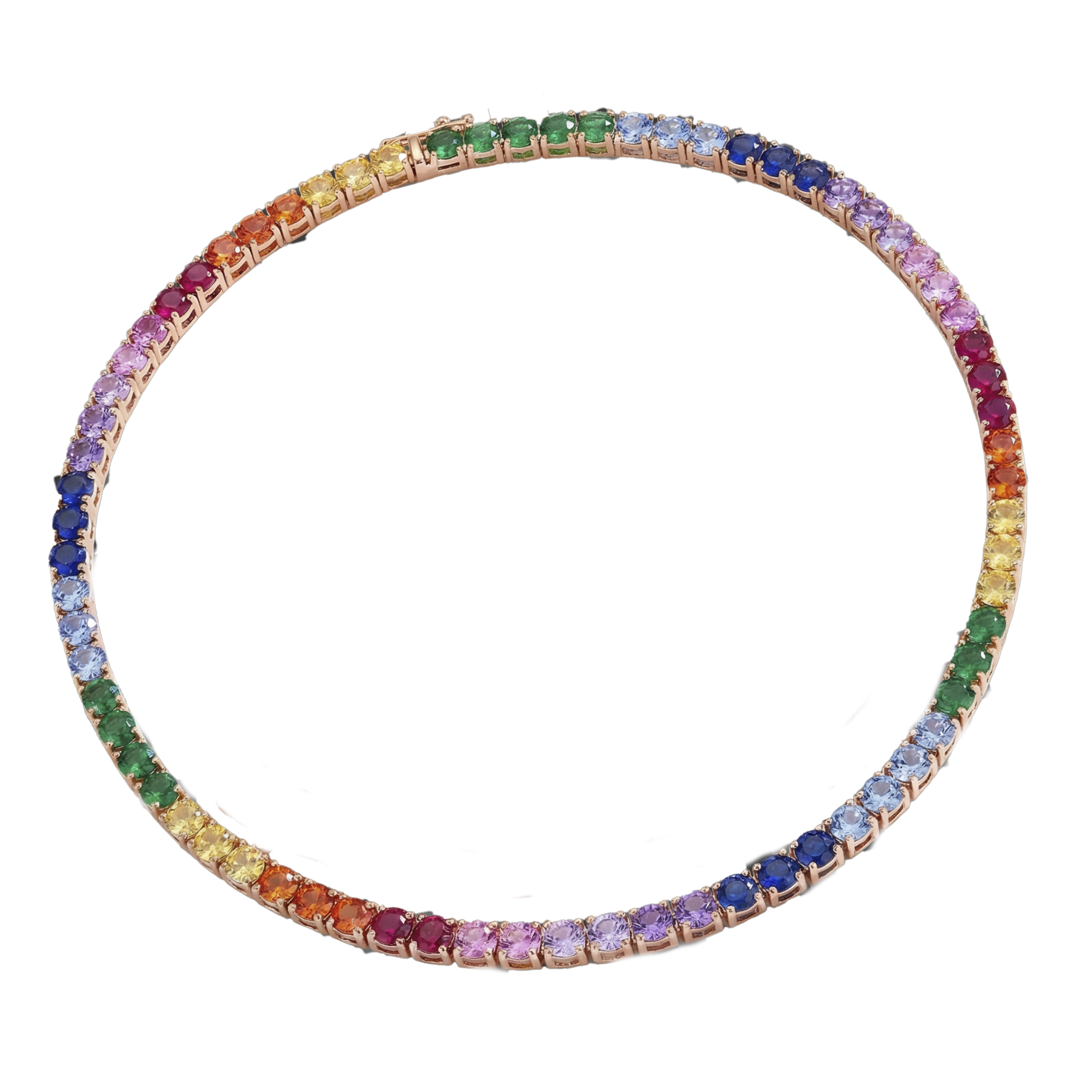 Love Wins Rainbow Zirconia Tennis Necklace Sterling Sliver Gold Plated - BLACK BY BLUE BRAVE