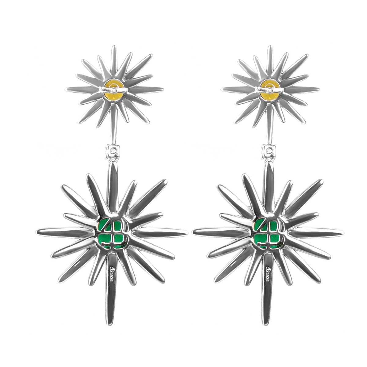 Love Wins Rainbow Zirconia Starburst Earrings Sterling Sliver Gold Plated - BLACK BY BLUE BRAVE