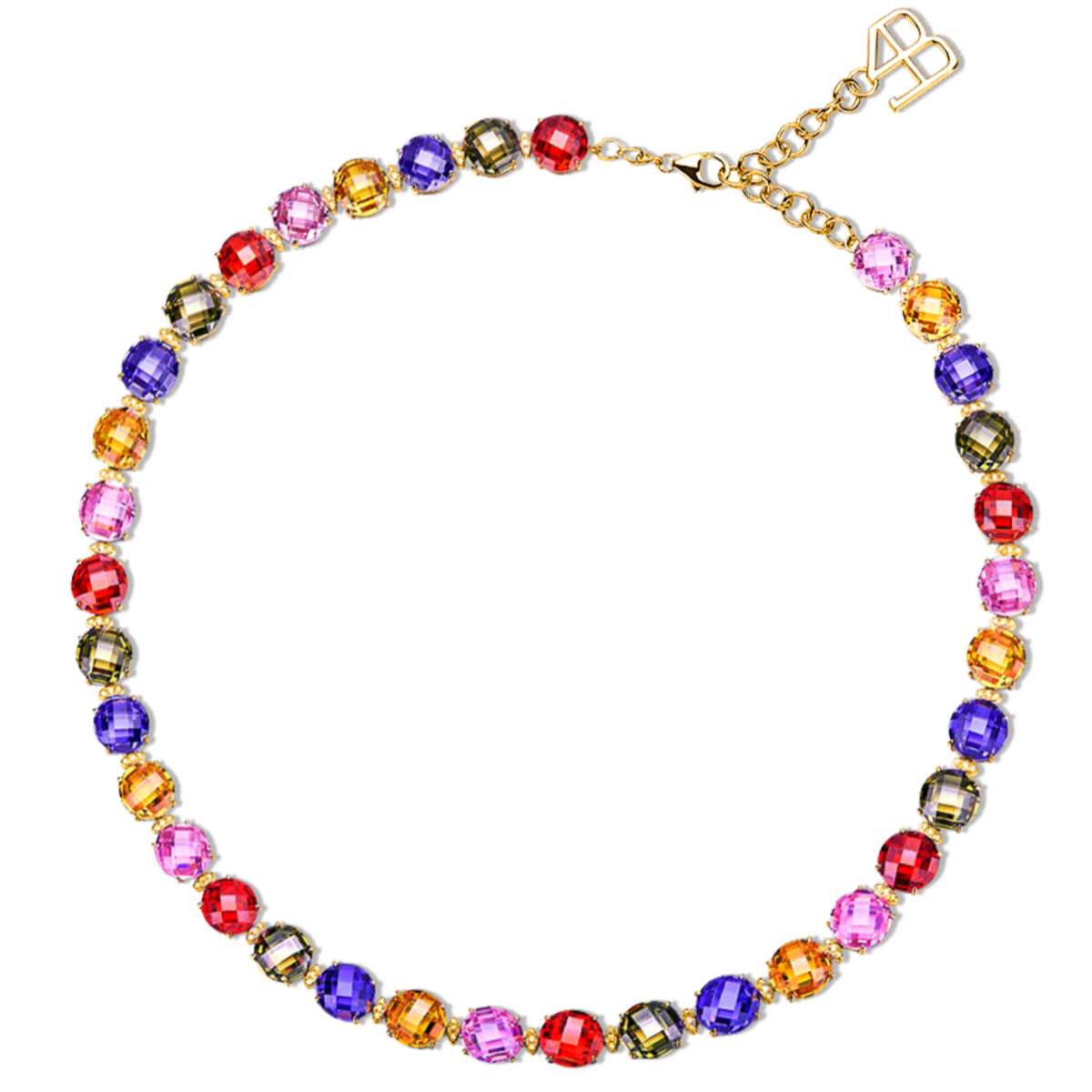 Love Wins Rainbow Zirconia Tennis Gold Necklace Sterling Sliver Gold Plated - BLACK BY BLUE BRAVE
