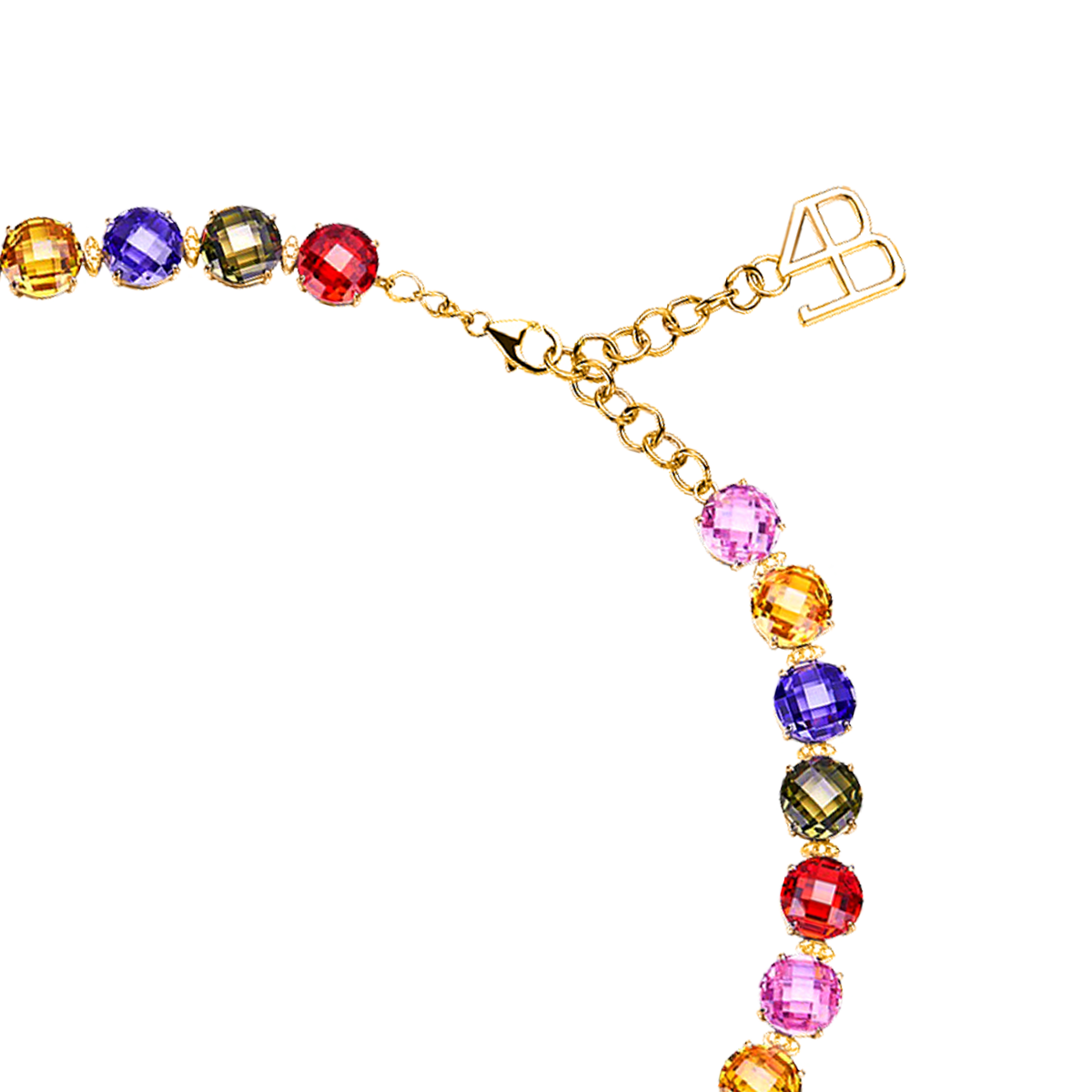 Love Wins Rainbow Zirconia Tennis Gold Necklace Sterling Sliver Gold Plated - BLACK BY BLUE BRAVE