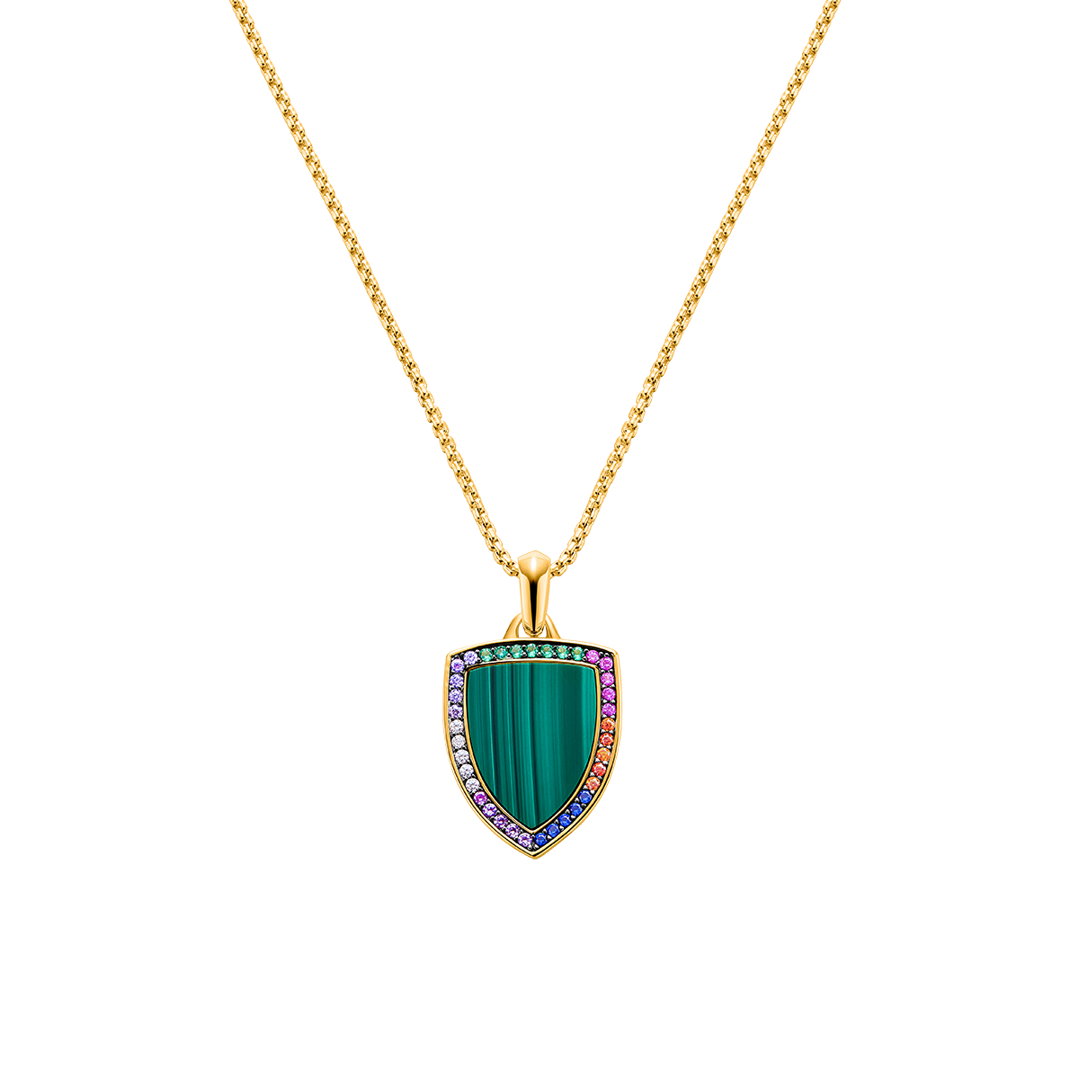 Love Wins Rainbow Zirconia Malachite Pendant Necklace - BLACK BY BLUE BRAVE