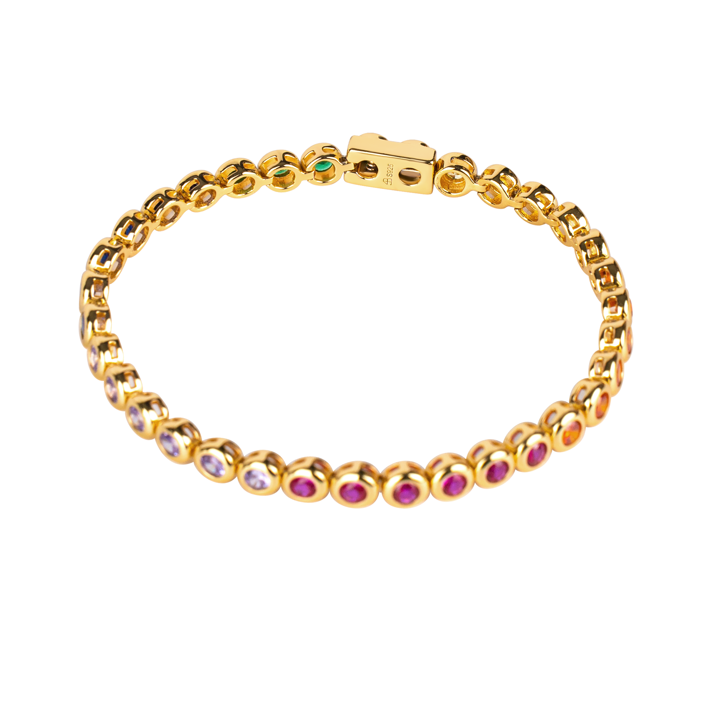 Love Wins Rainbow Zirconia Gold Tennis Bracelet Sterling Sliver Gold Plated - BLACK BY BLUE BRAVE