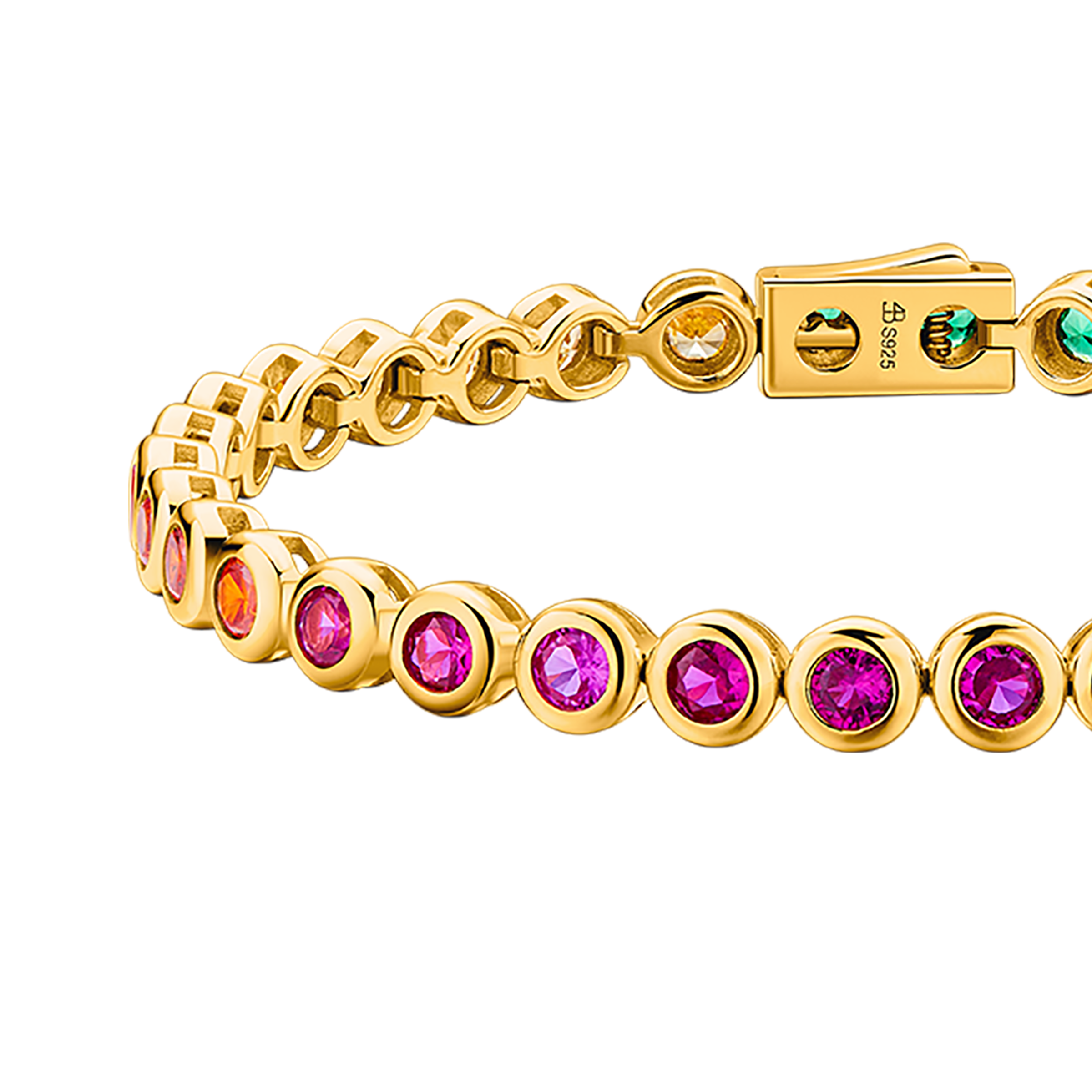 Love Wins Rainbow Zirconia Gold Tennis Bracelet Sterling Sliver Gold Plated - BLACK BY BLUE BRAVE