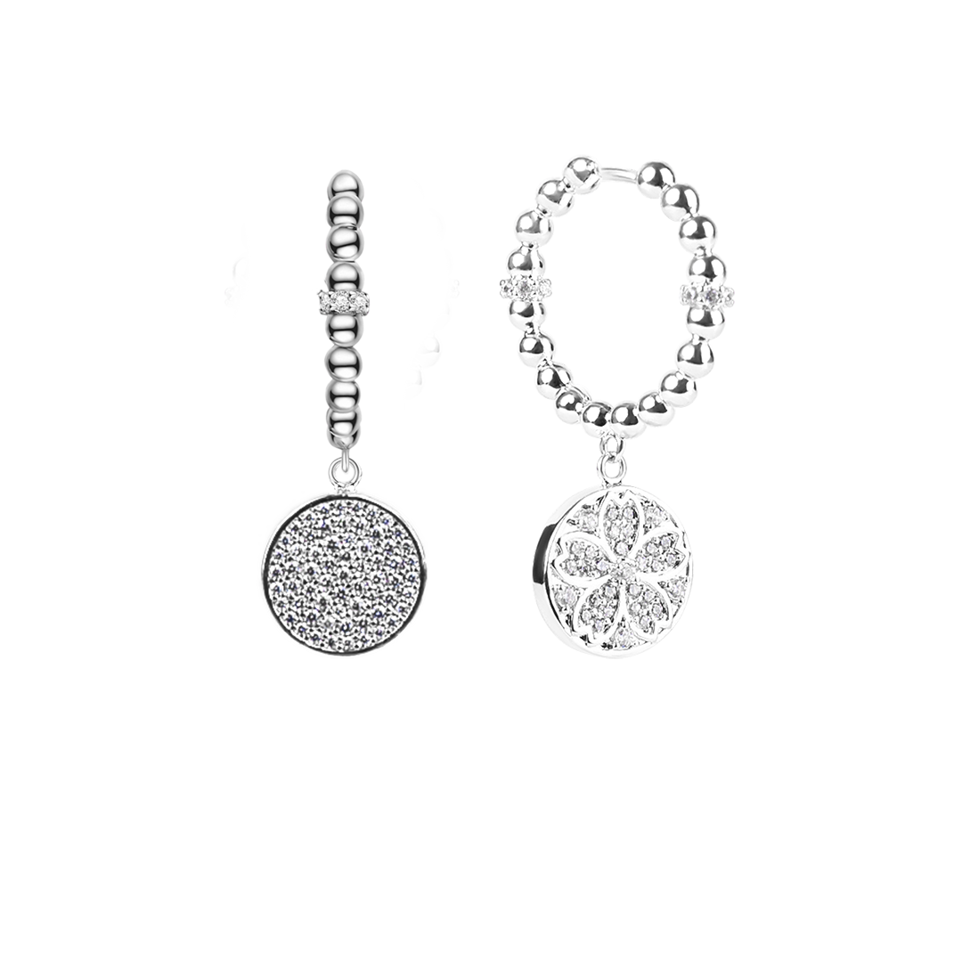 Cherry Blossom Symphony Sakura Silver Baby's Breath Earrings (Platinum Plated) - BLACK BY BLUE BRAVE