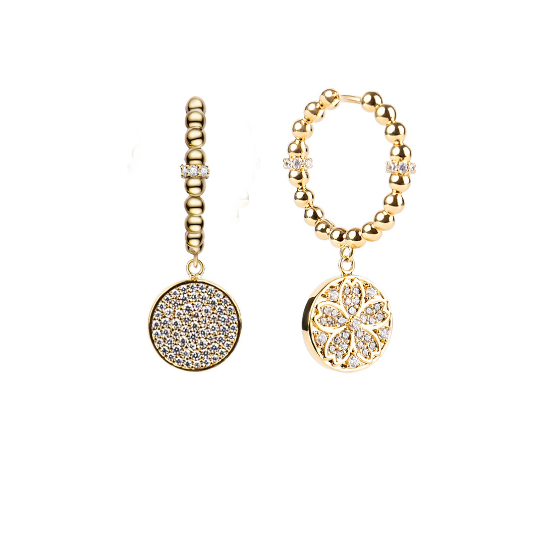 Cherry Blossom Symphony Sakura Gold Baby's Breath Earrings (18K Gold Plated) - BLACK BY BLUE BRAVE