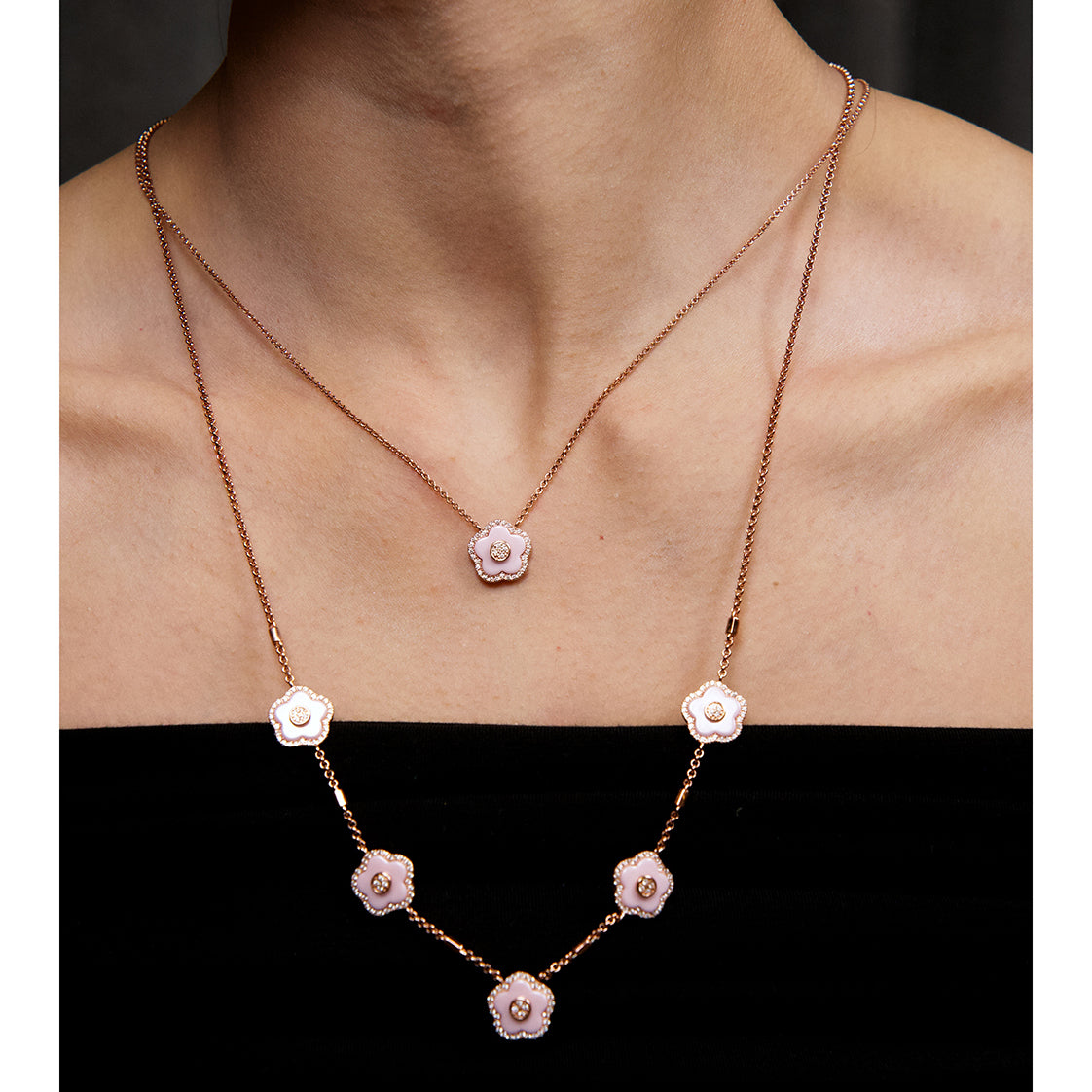 Jewelry Necklace -Cherry Blossom Pink Necklace