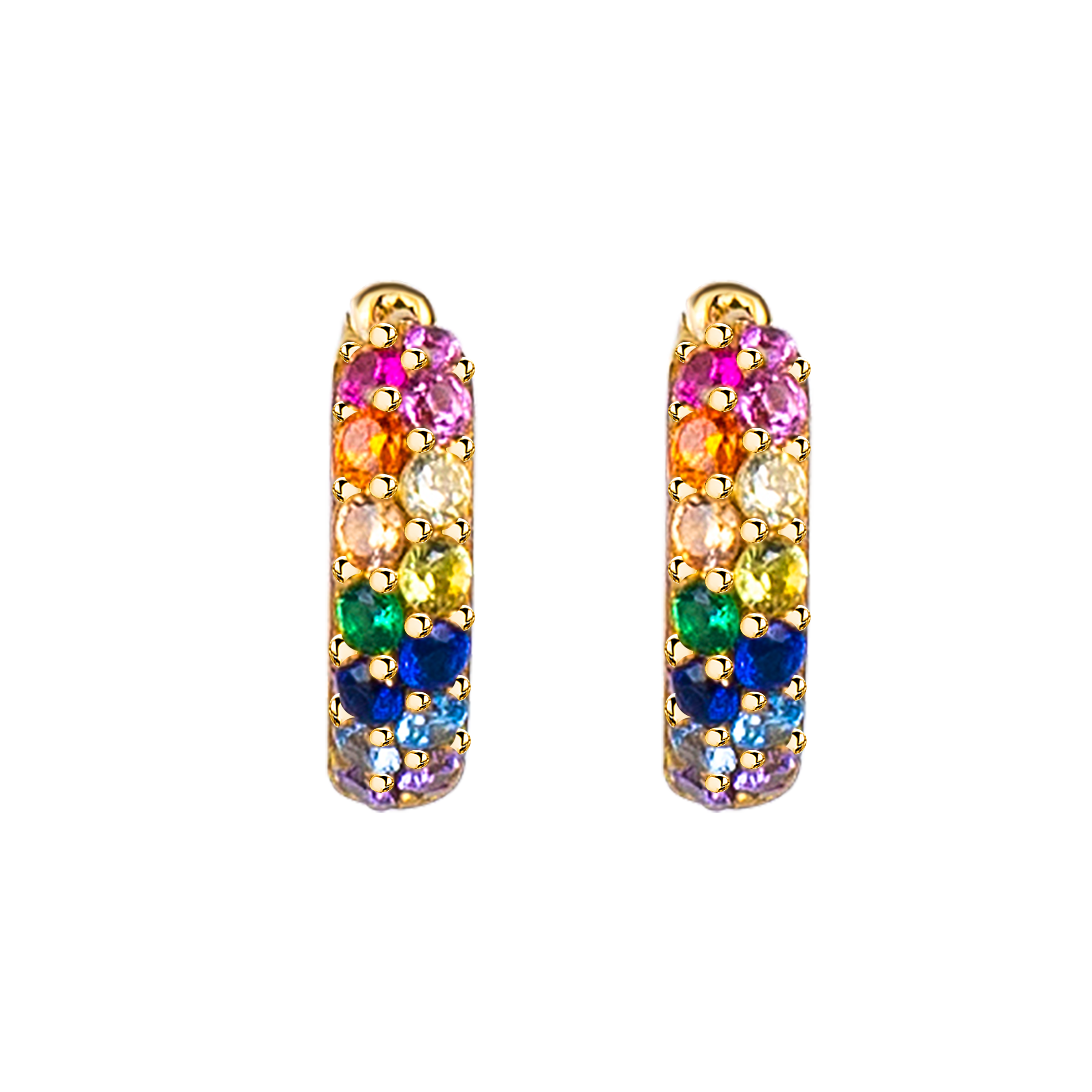 Love Wins Rainbow Zirconia Dazzling Earrings Sterling Sliver Gold Plated - BLACK BY BLUE BRAVE