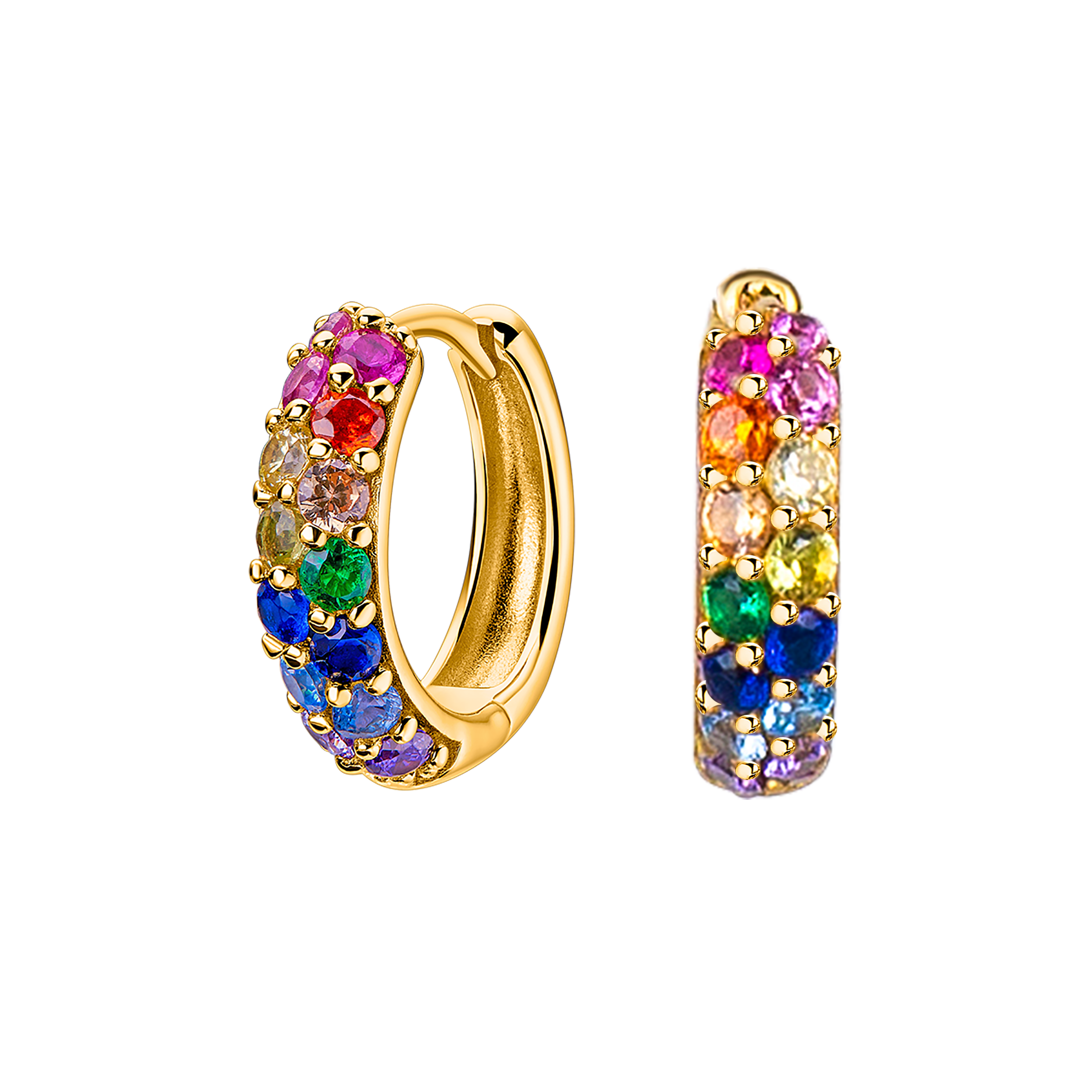 Love Wins Rainbow Zirconia Dazzling Earrings Sterling Sliver Gold Plated - BLACK BY BLUE BRAVE