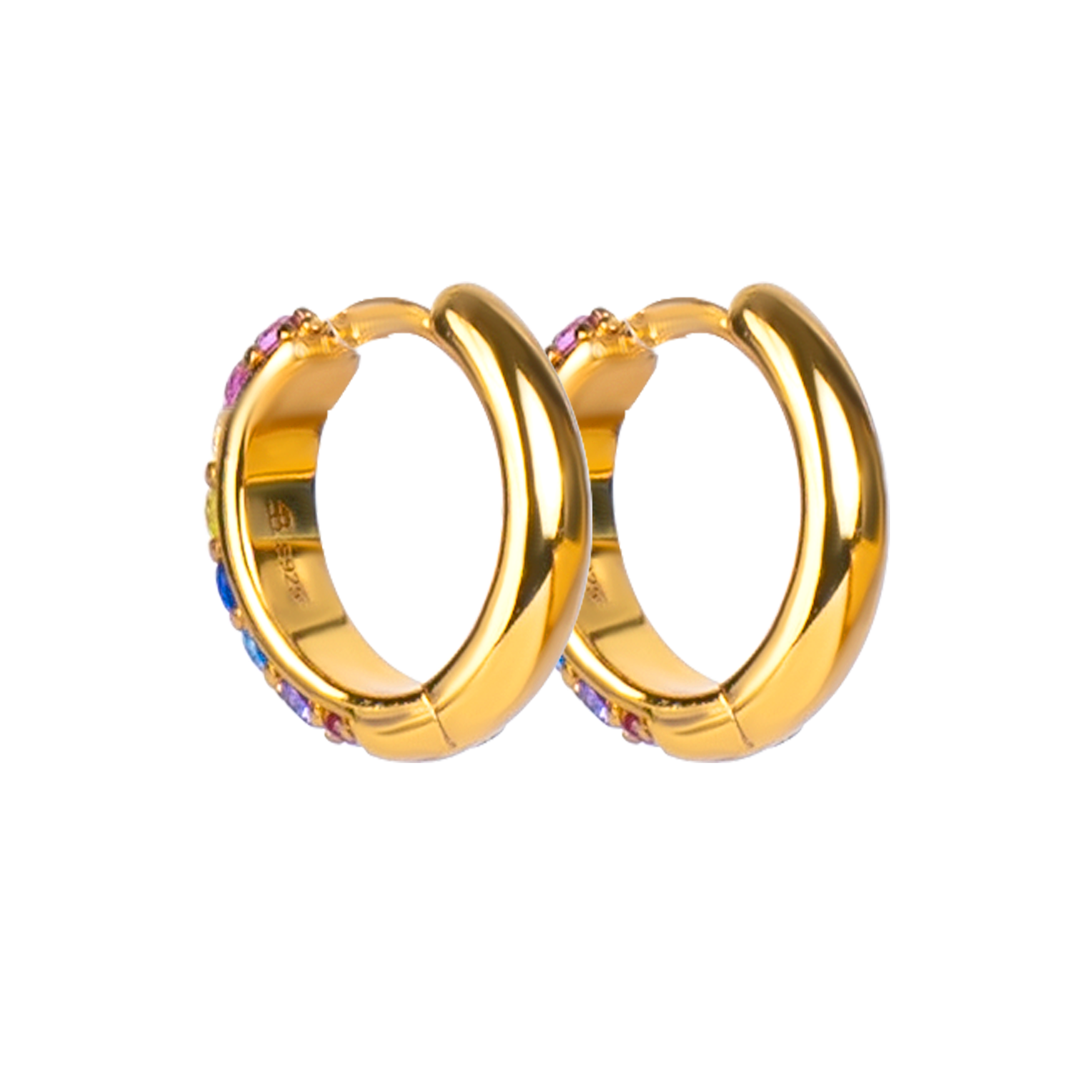 Love Wins Rainbow Zirconia Dazzling Earrings Sterling Sliver Gold Plated - BLACK BY BLUE BRAVE