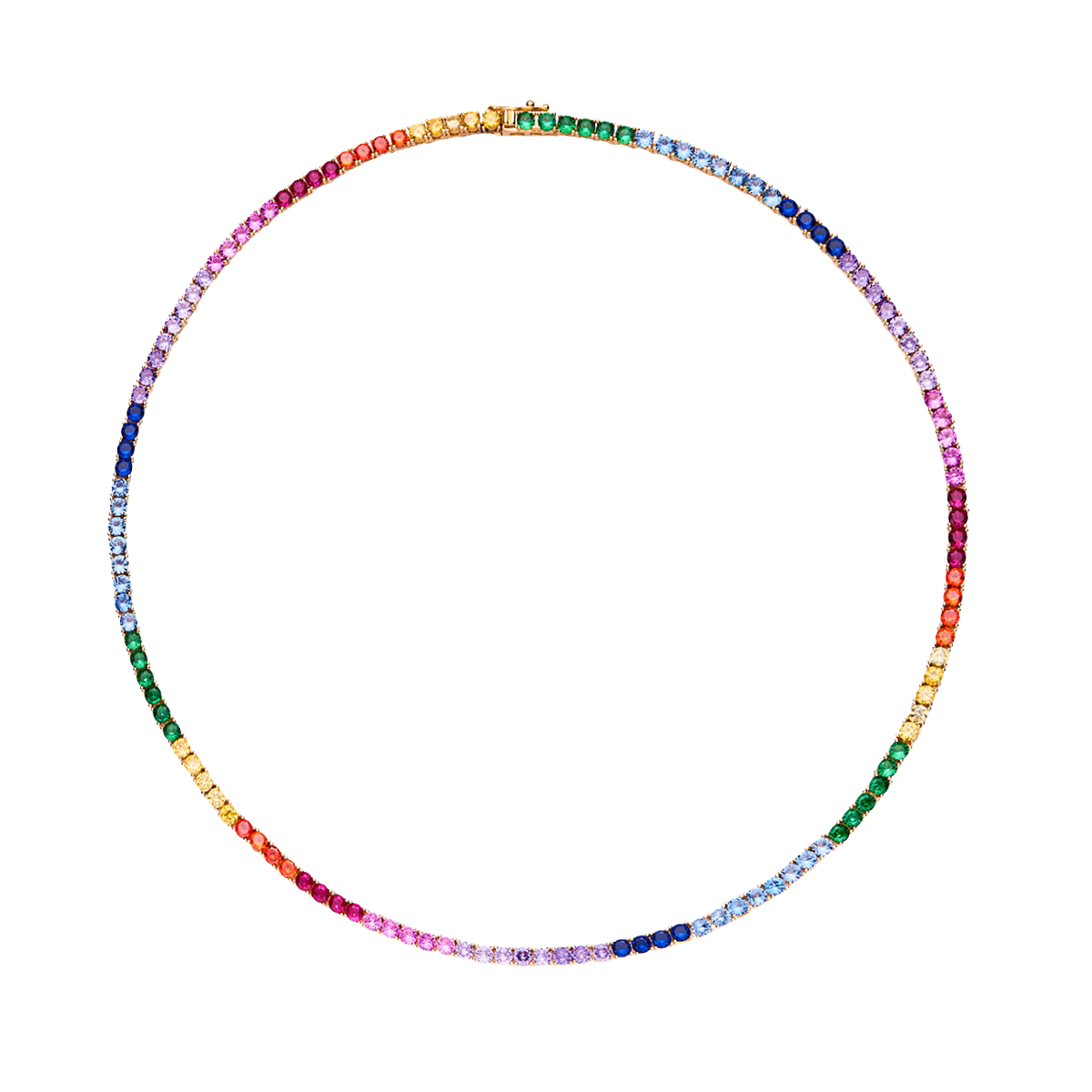 Love Wins Rainbow Zirconia Tennis Necklace Sterling Sliver Gold Plated - BLACK BY BLUE BRAVE