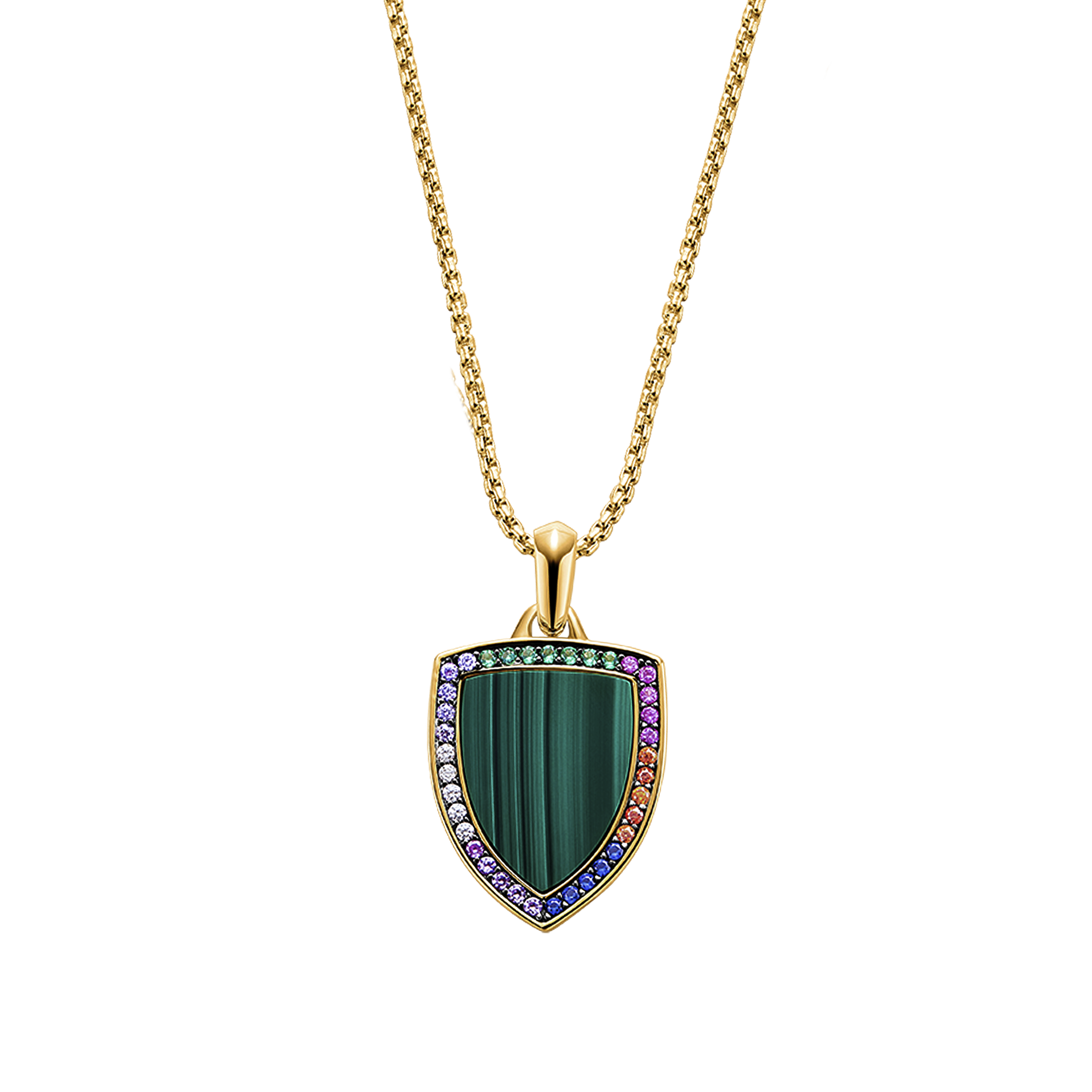 Love Wins Rainbow Zirconia Malachite Pendant Necklace - BLACK BY BLUE BRAVE