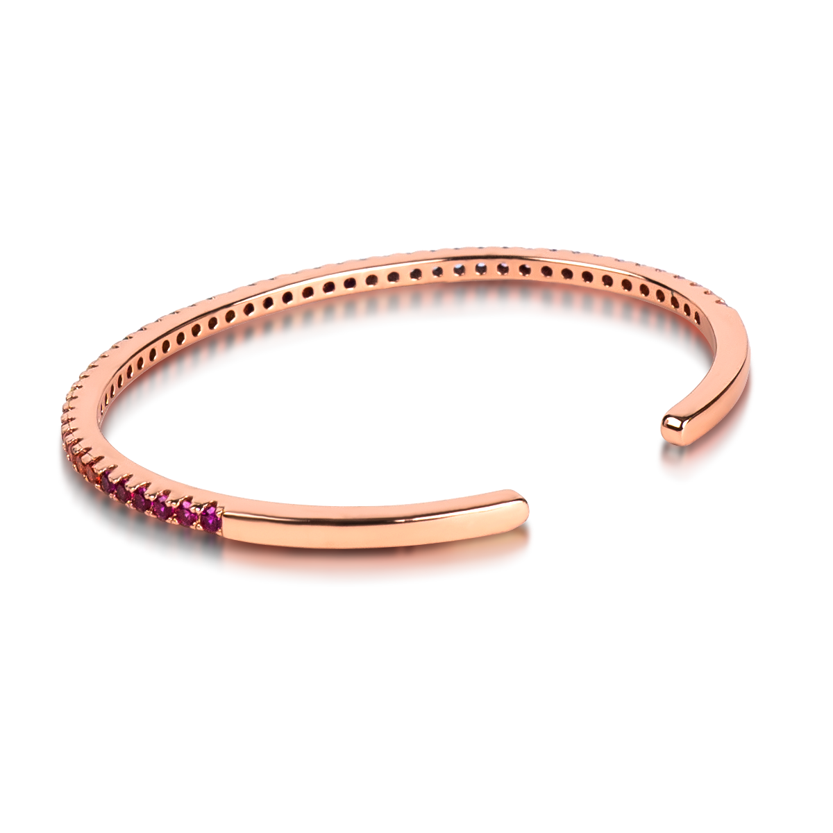 Love Wins Rainbow Zirconia Rosegold Cuff Bracelet (Sterling Sliver, Rosegold Plated) - BLACK BY BLUE BRAVE