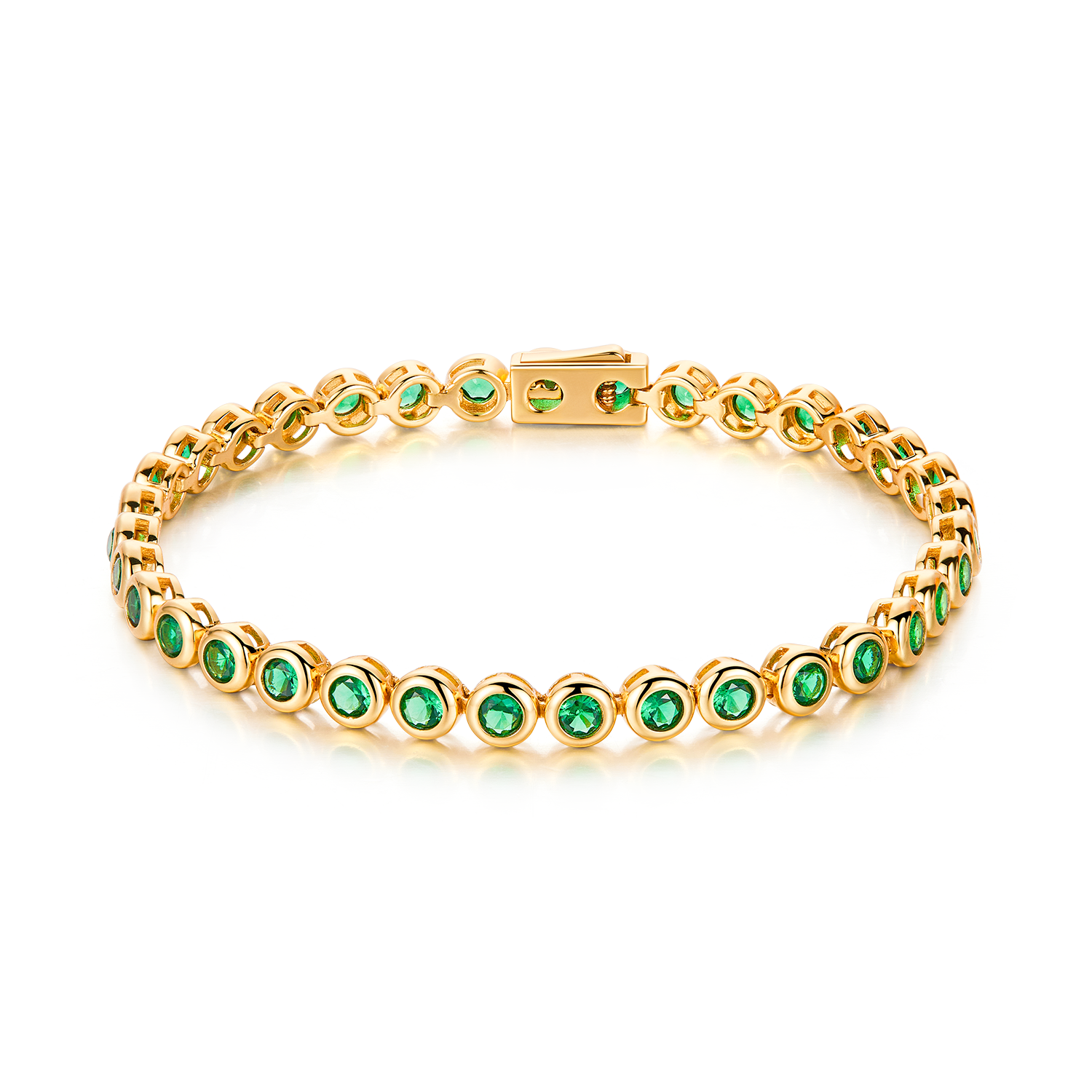 Love Wins Green Cubic Zirconia Tennis Bracelet (Sterling Sliver, Gold Plated) - BLACK BY BLUE BRAVE