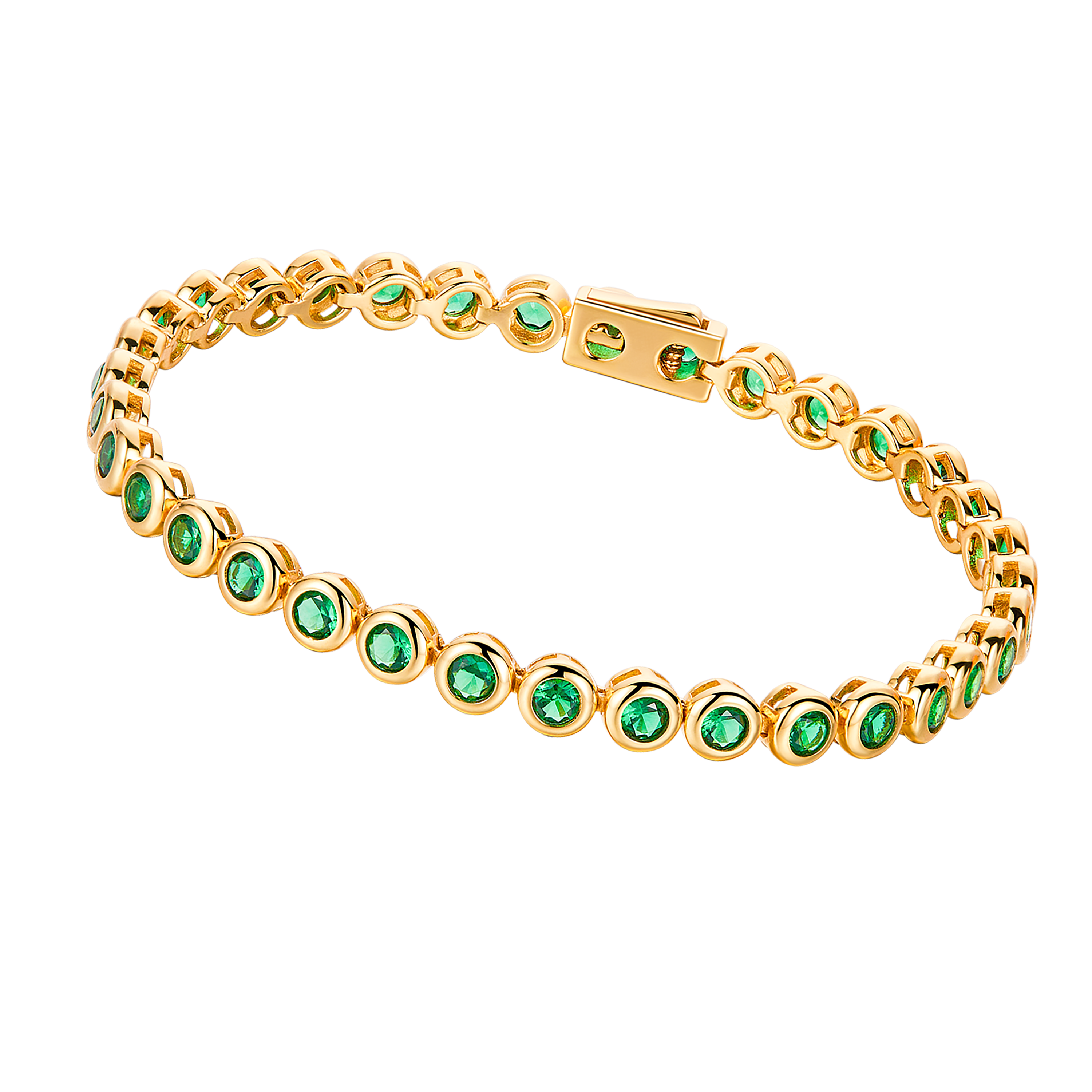 Love Wins Green Cubic Zirconia Tennis Bracelet (Sterling Sliver, Gold Plated) - BLACK BY BLUE BRAVE
