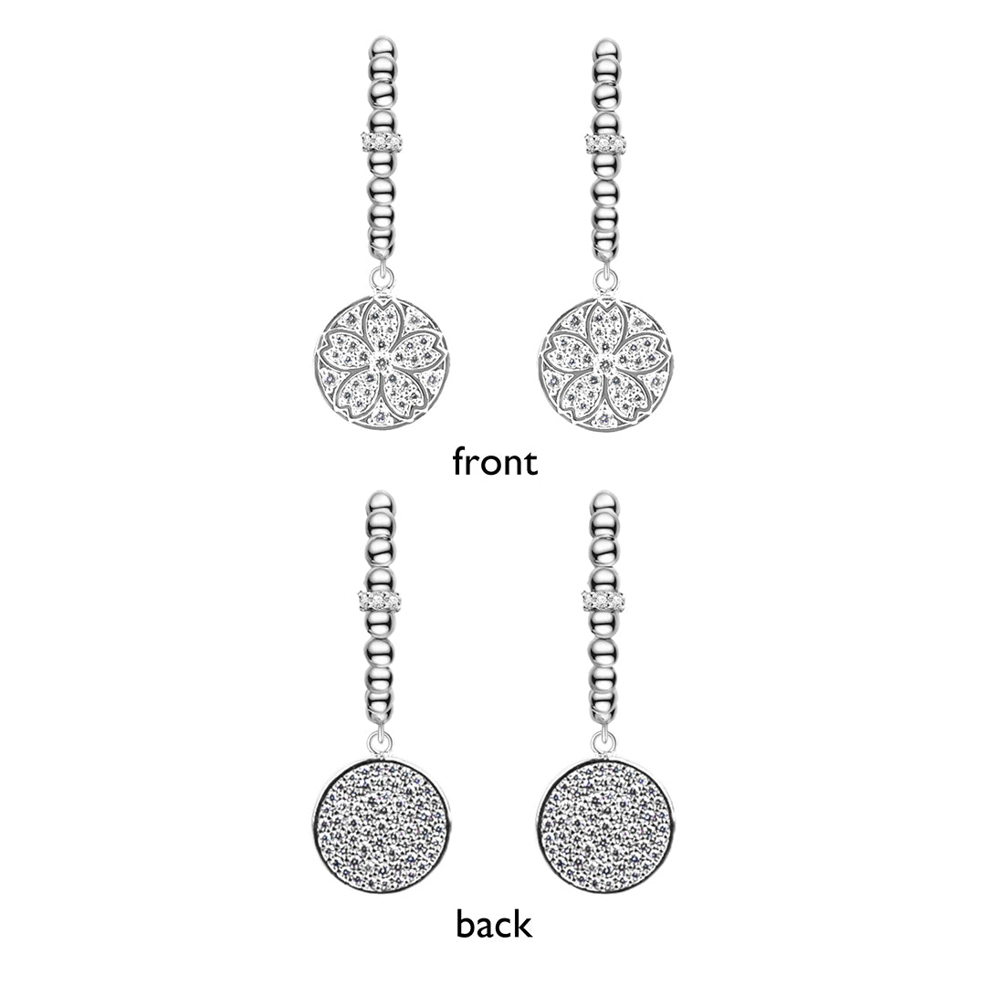 Cherry Blossom Symphony Sakura Silver Baby's Breath Earrings (Platinum Plated) - BLACK BY BLUE BRAVE