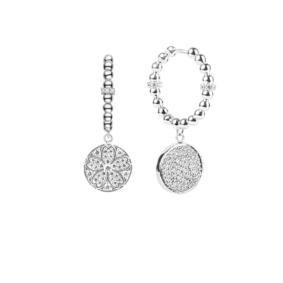 Cherry Blossom Symphony Sakura Silver Baby's Breath Earrings (Platinum Plated) - BLACK BY BLUE BRAVE