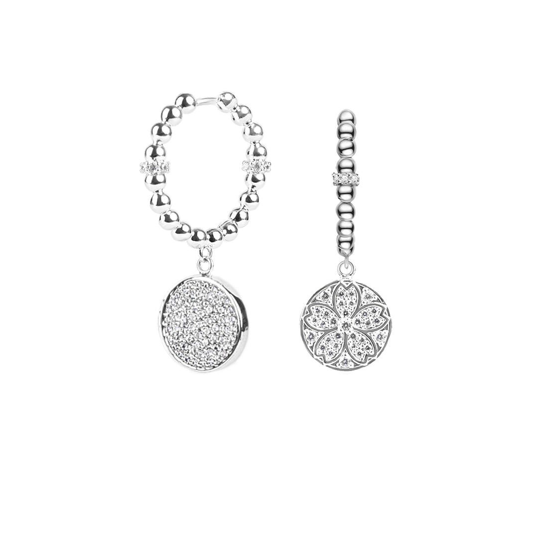 Cherry Blossom Symphony Sakura Silver Baby's Breath Earrings (Platinum Plated) - BLACK BY BLUE BRAVE
