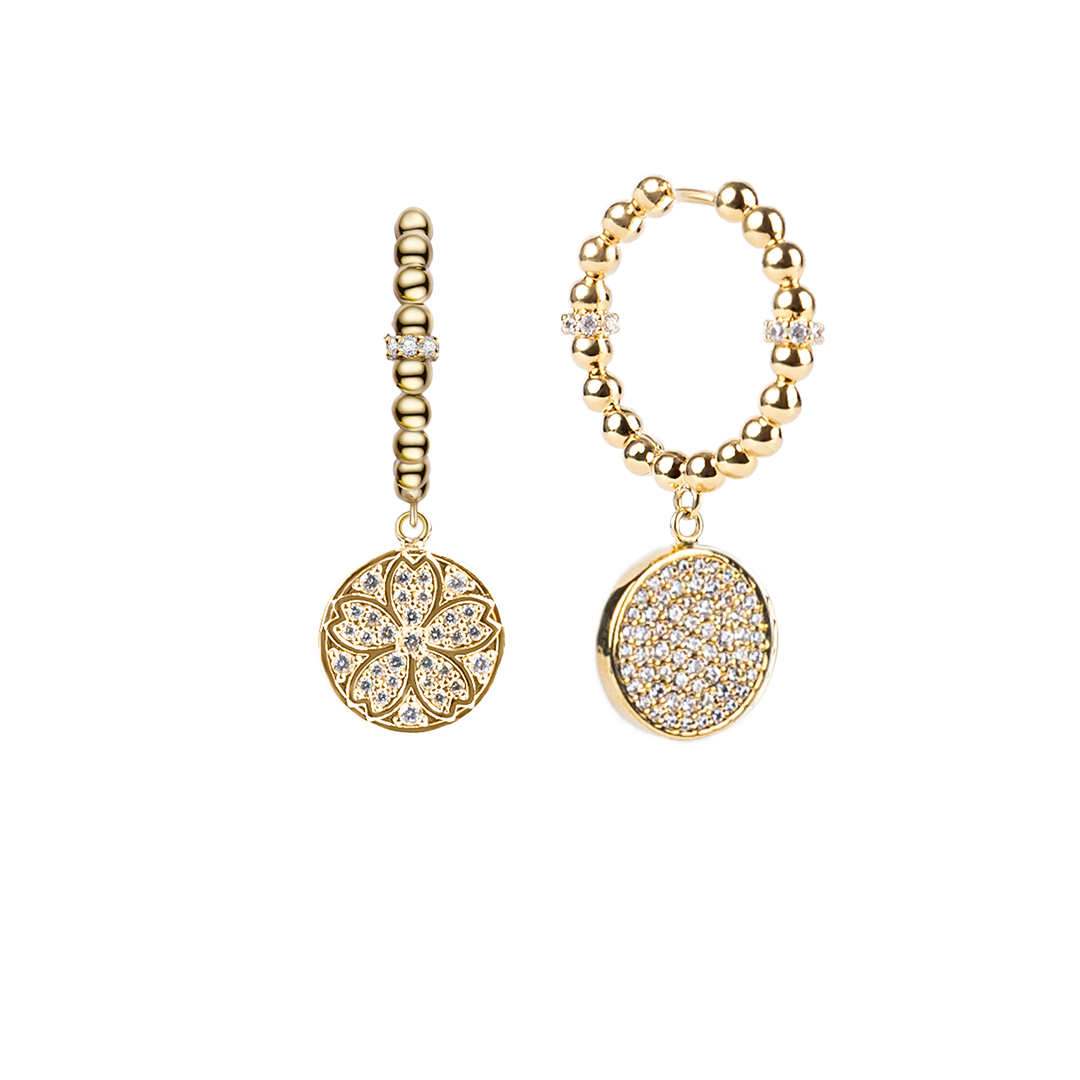 Cherry Blossom Symphony Sakura Gold Baby's Breath Earrings (18K Gold Plated) - BLACK BY BLUE BRAVE