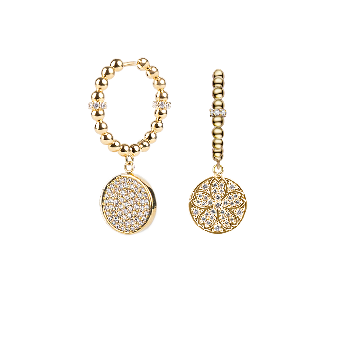Cherry Blossom Symphony Sakura Gold Baby's Breath Earrings (18K Gold Plated) - BLACK BY BLUE BRAVE