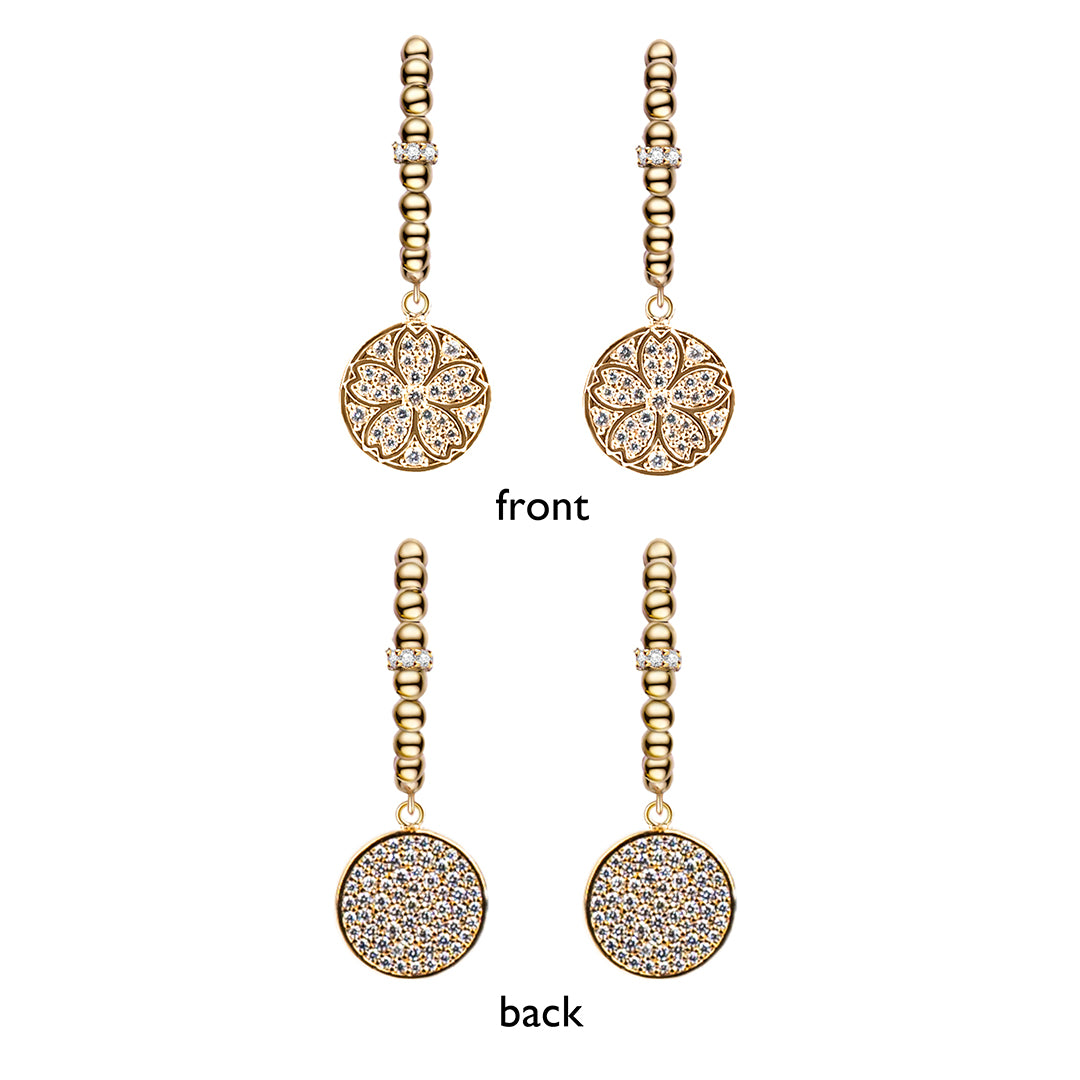 Cherry Blossom Symphony Sakura Gold Baby's Breath Earrings (18K Gold Plated) - BLACK BY BLUE BRAVE