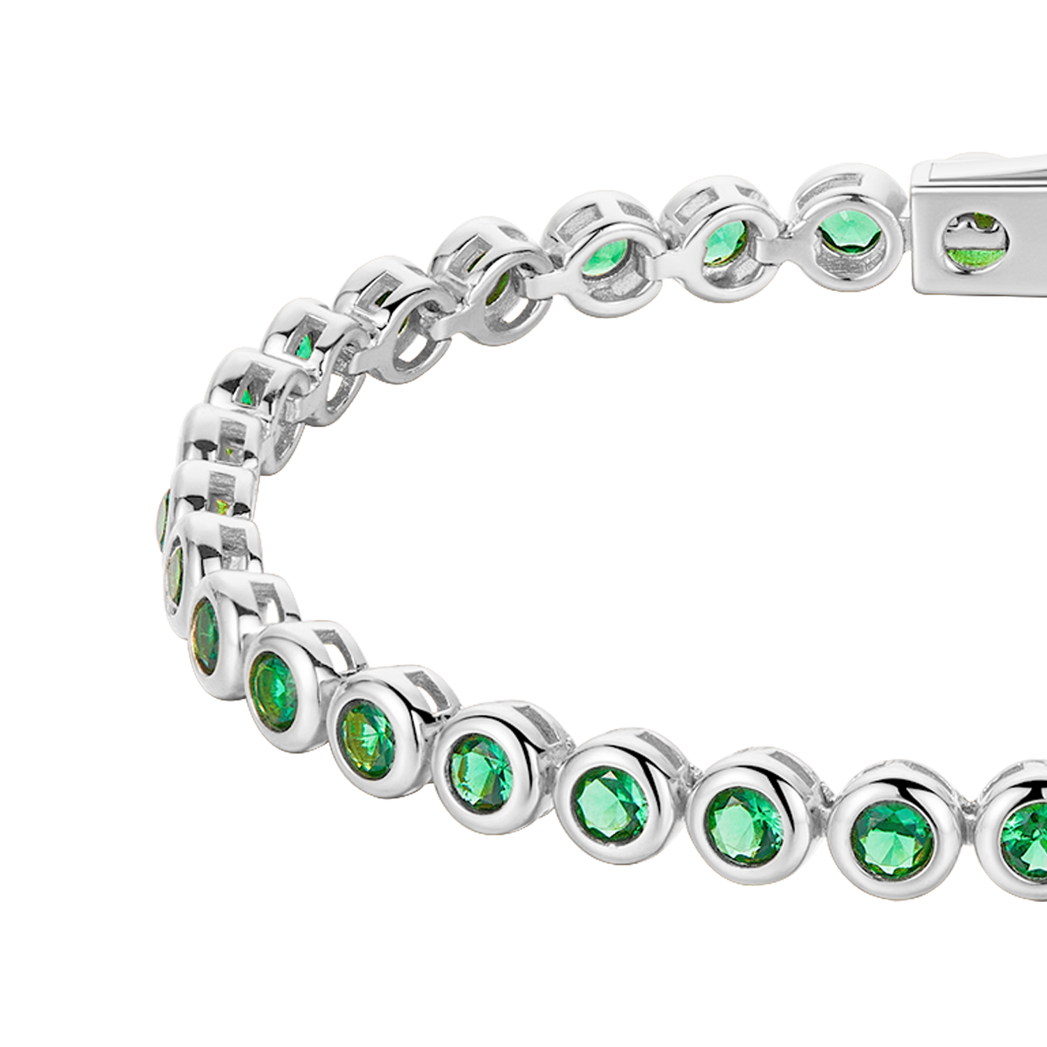 Love Wins Green Cubic Zirconia Tennis Bracelet (Sterling Sliver, Platinum Plated) - BLACK BY BLUE BRAVE
