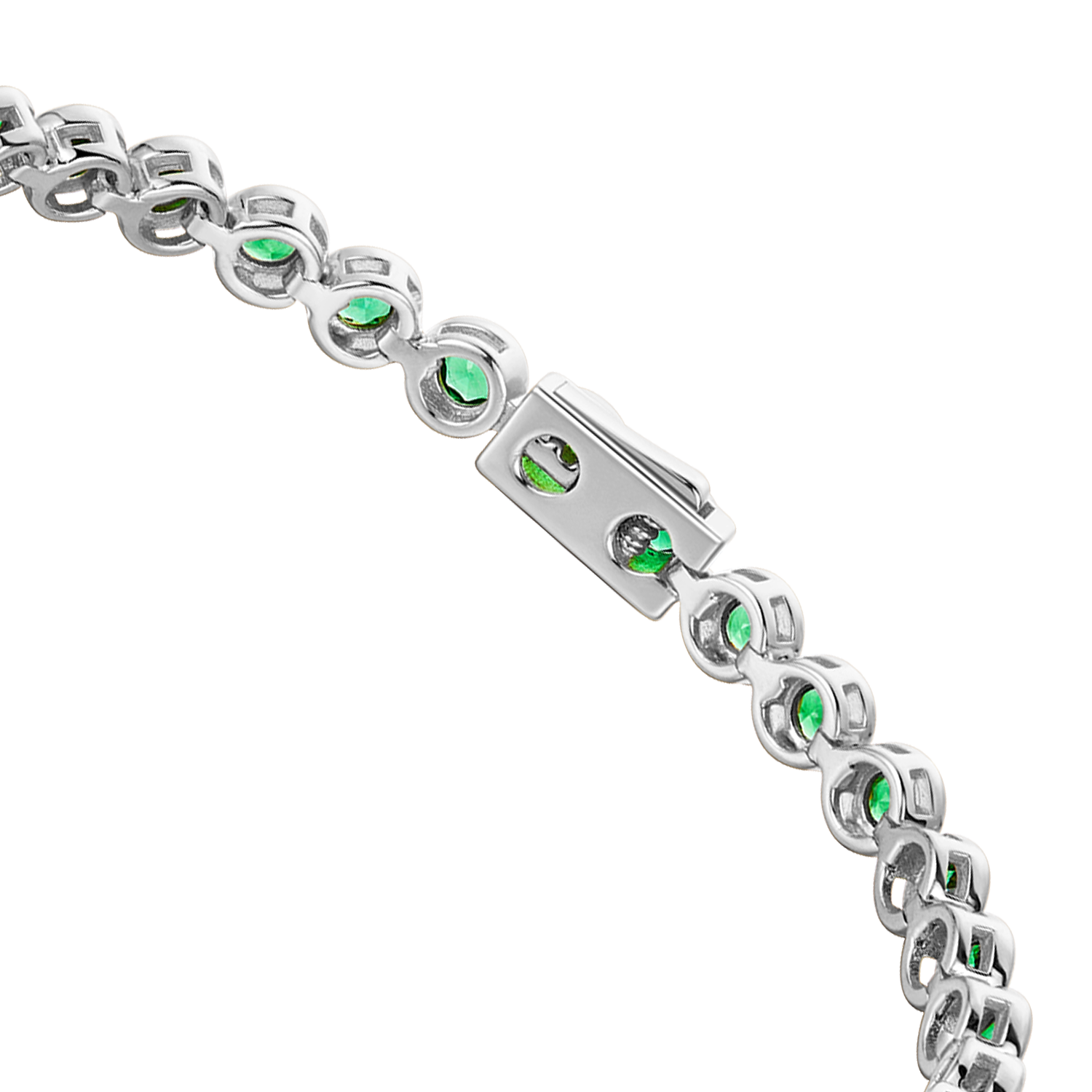 Love Wins Green Cubic Zirconia Tennis Bracelet (Sterling Sliver, Platinum Plated) - BLACK BY BLUE BRAVE