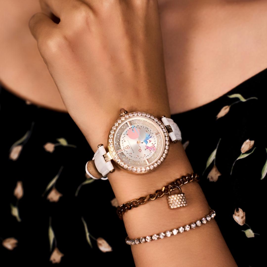 Cowherd and Weaver Girl 34mm White Dial Magpies Bridge Genuine Leather Strap Watch  (One Watch & Two Bracelet) - BLACK BY BLUE BRAVE