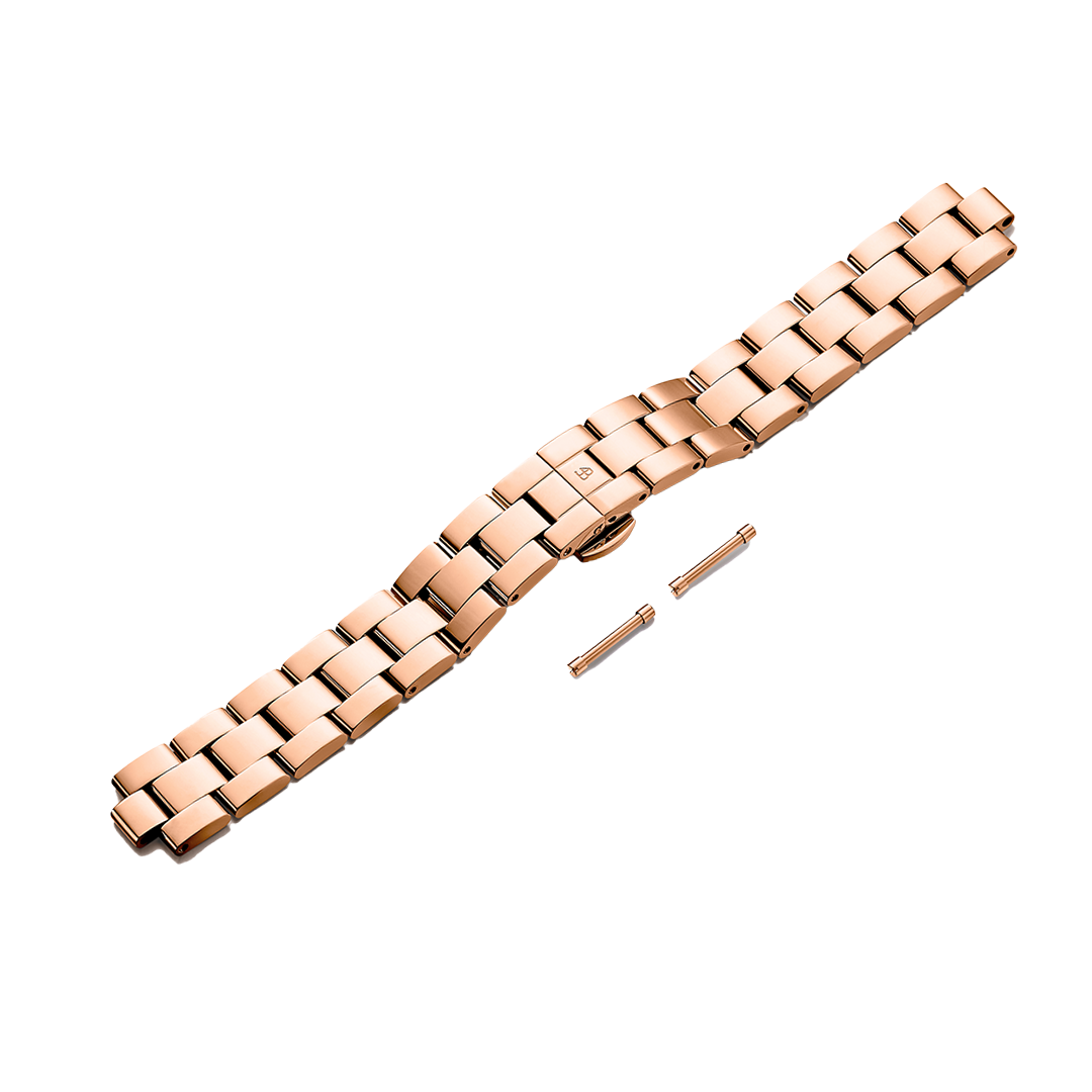 Rose Gold 3-Link Bracelet Strap (with Quick-Release Pins) - BLACK BY BLUE BRAVE